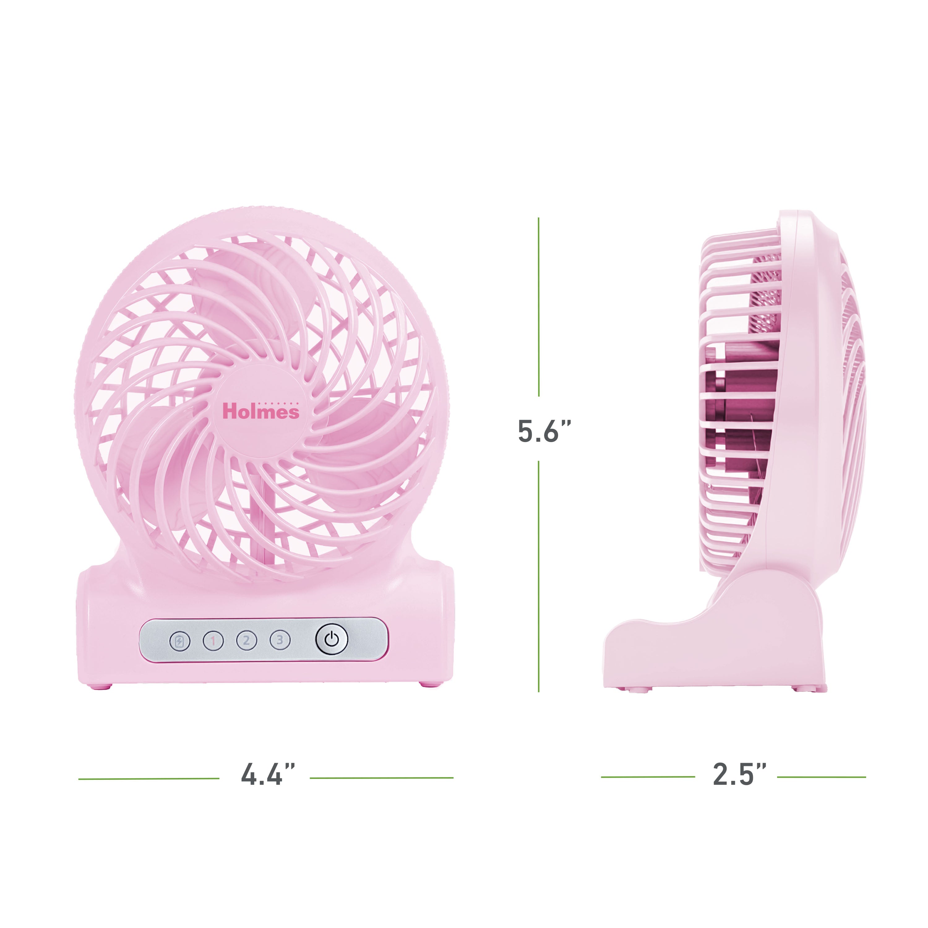 Holmes AeroBreeze 4” Rechargeable USB Desk Fan​