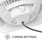 Holmes Blizzard 8 Inch Air Circulator Fan 3 Speed High Velocity Table Desk Fan