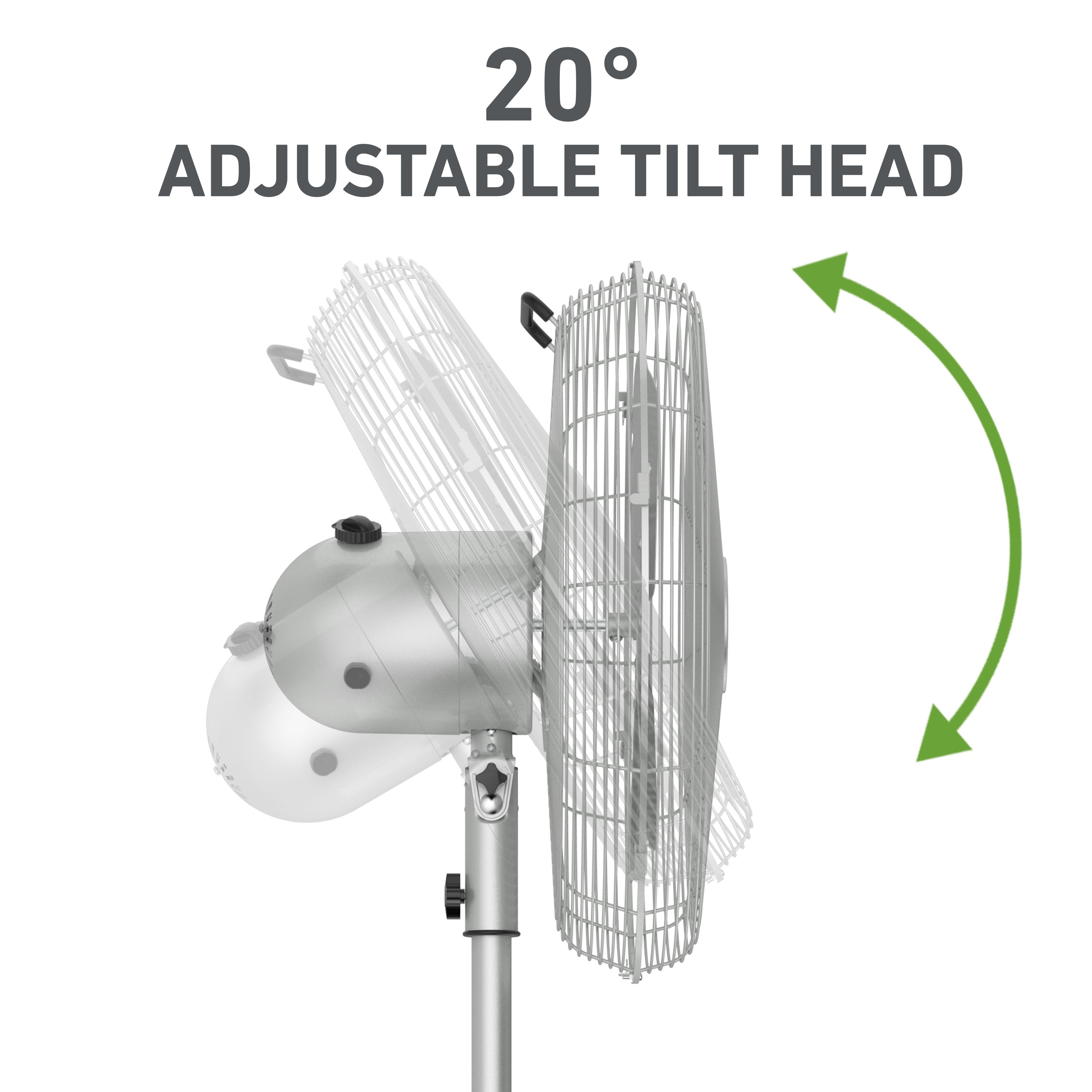 Holmes 16 Inch Oscillating Stand Fan 3 Speed Tilt Head Pedestal