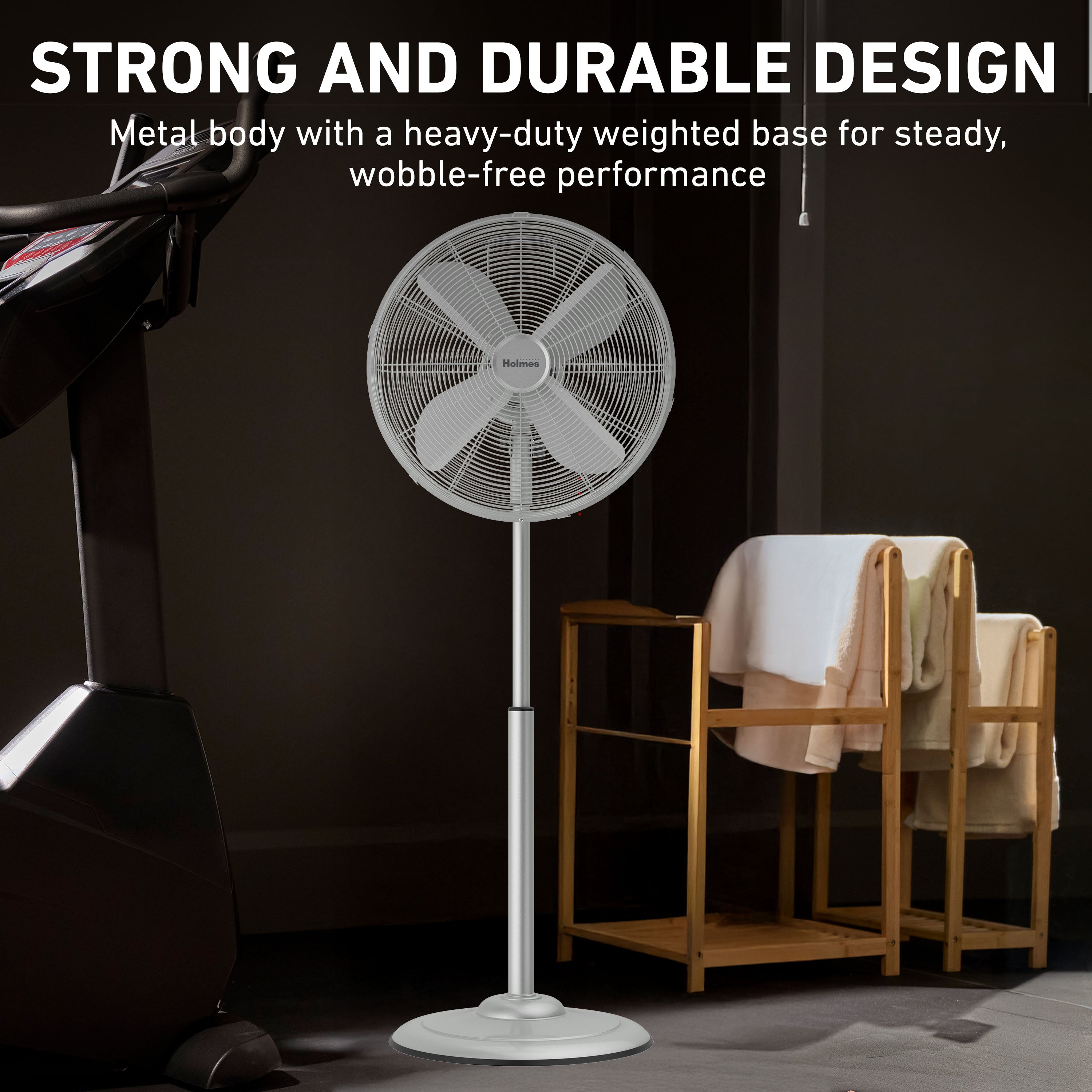 Holmes 16 Inch Oscillating Stand Fan 3 Speed Tilt Head Pedestal