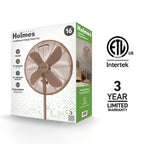 Holmes 16 Inch Oscillating Stand Fan 3 Speed Tilt Head Pedestal
