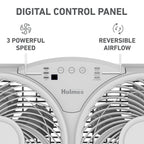 Holmes 9 Inch TwinBreeze Reversible Window Fan 3 Speed Remote CleanBreeze White
