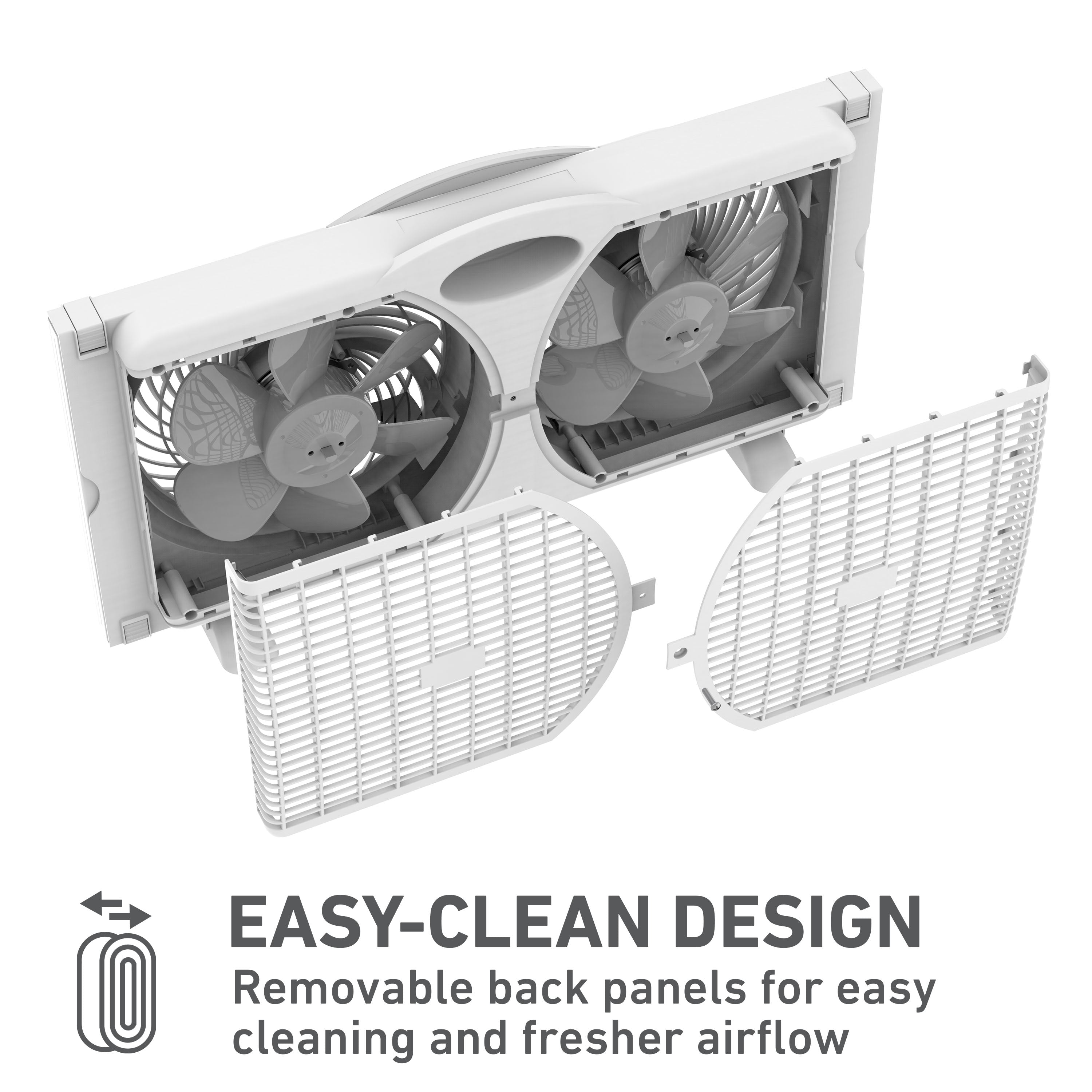 Holmes 9 Inch TwinBreeze Reversible Window Fan 3 Speed Remote CleanBreeze White