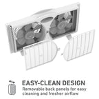 Holmes 9 Inch Digital Window Fan 3 Speed Thermostat Remote Reversible Twin Blades White