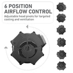 Holmes Hex MultiPosition Blower Fan High Velocity Utility Floor Air Mover with AC Outlets Black