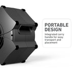 Holmes Hex MultiPosition Blower Fan High Velocity Utility Floor Air Mover with AC Outlets Black