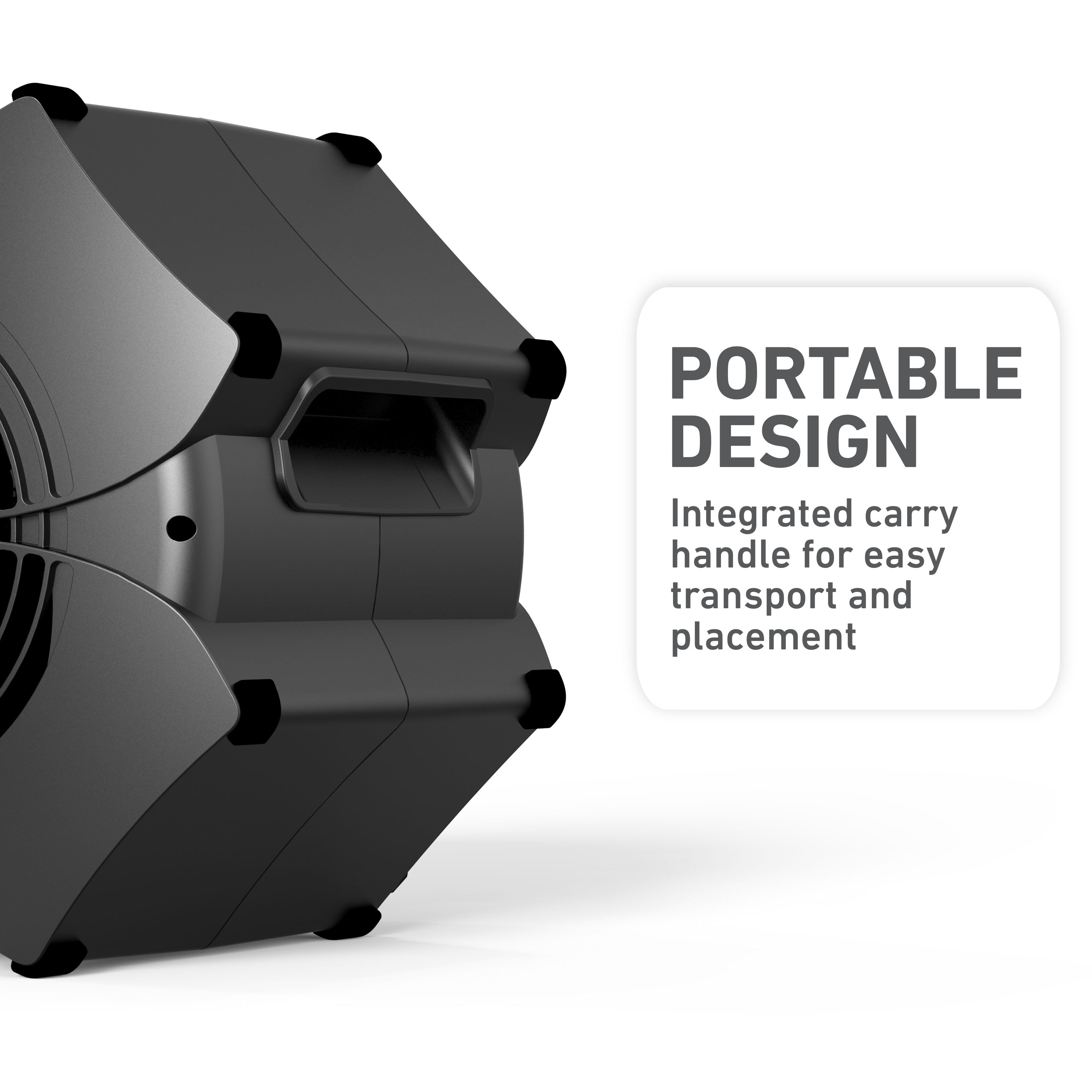 Holmes Hex MultiPosition Blower Fan High Velocity Utility Floor Air Mover with AC Outlets Black