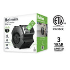 Holmes Hex MultiPosition Blower Fan High Velocity Utility Floor Air Mover with AC Outlets Black