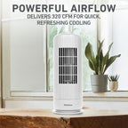 Holmes 13” MiniBreeze Desktop Tower Fan with CleanBreeze Black