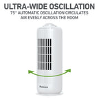 Holmes 13” MiniBreeze Desktop Tower Fan with CleanBreeze Black