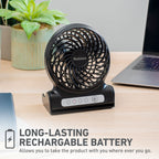 Holmes AeroBreeze 4” Rechargeable USB Desk Fan