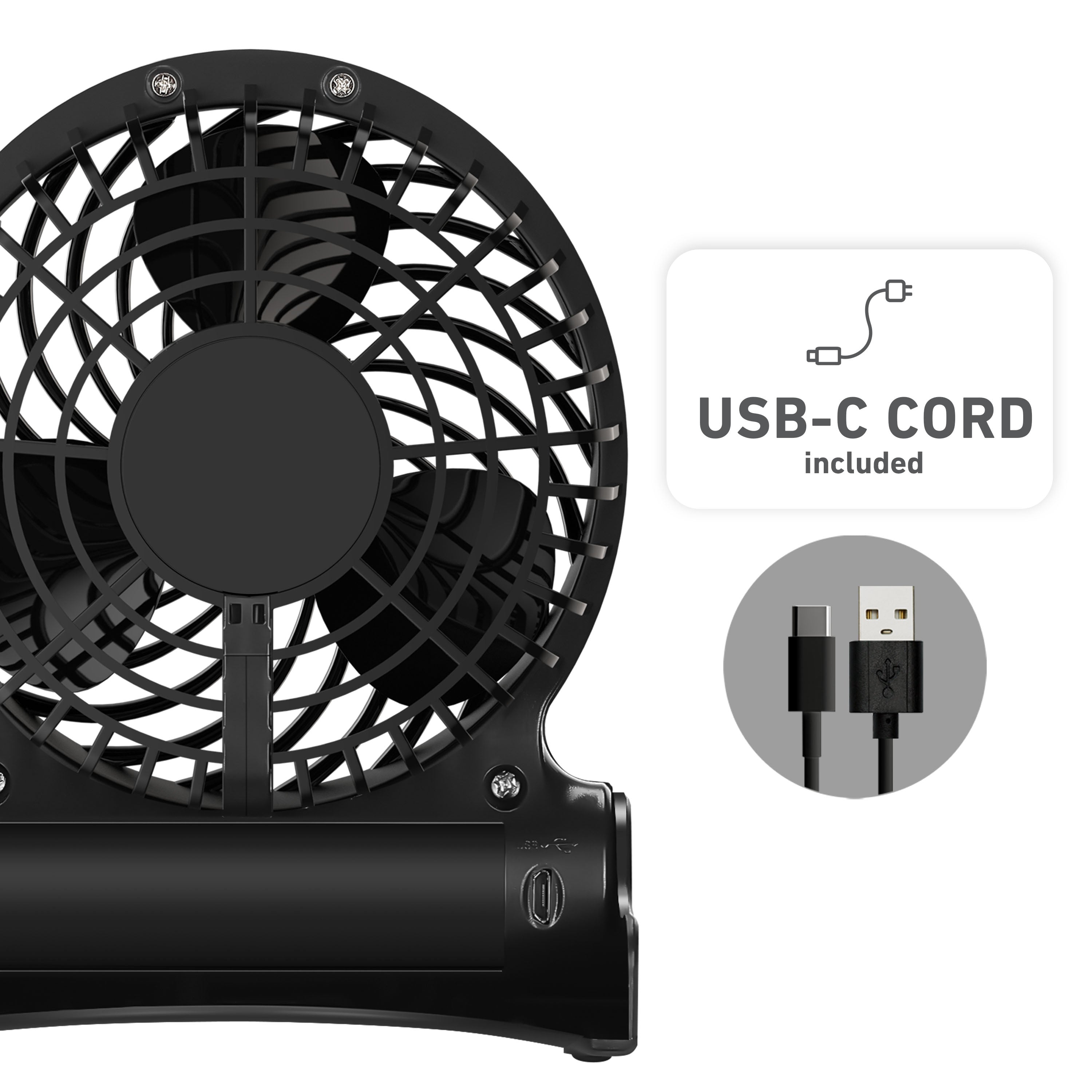Holmes AeroBreeze 4” Rechargeable USB Desk Fan
