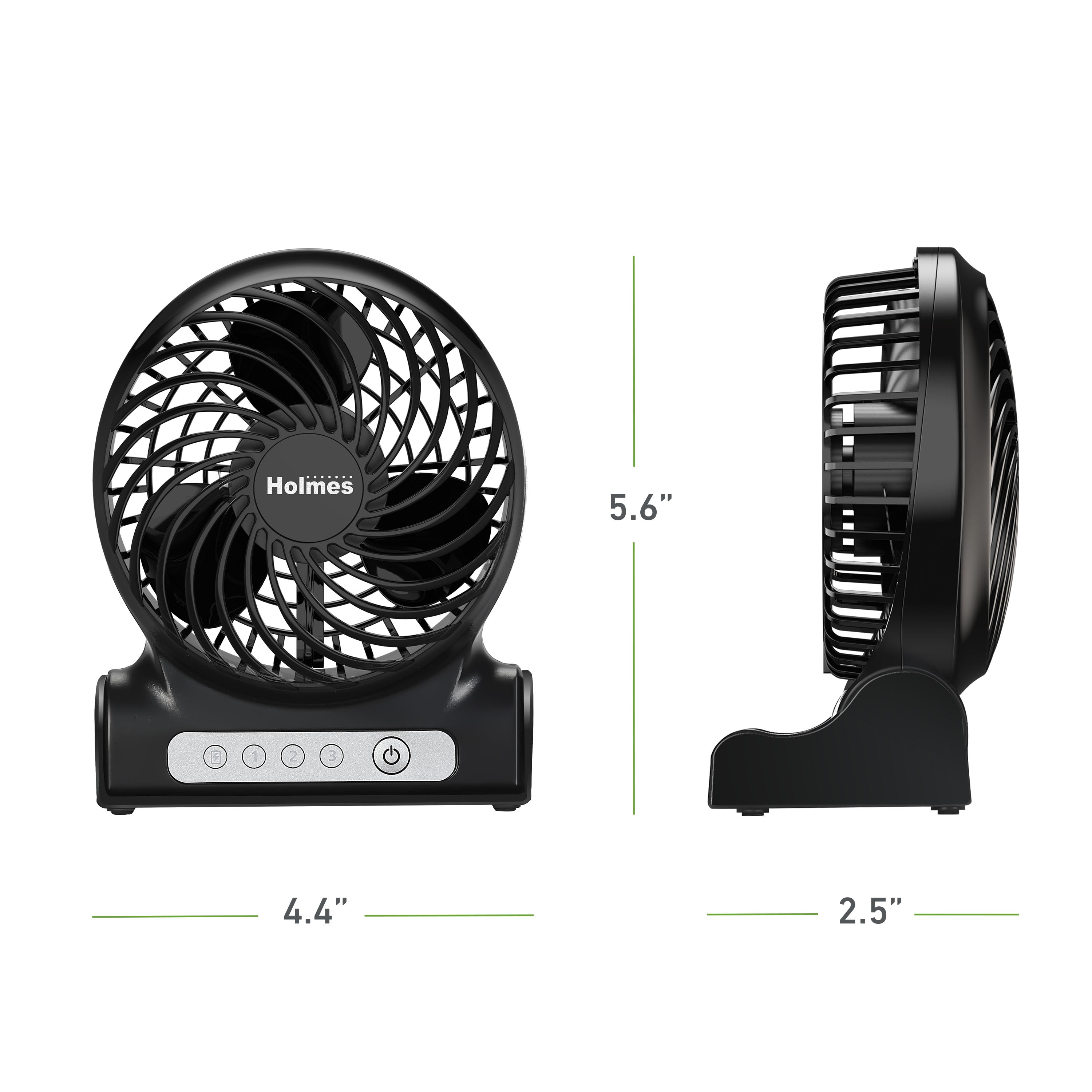 Holmes AeroBreeze 4” Rechargeable USB Desk Fan