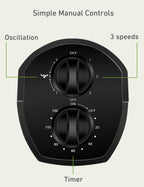 Holmes 31" Manual Tower Oscillating Fan Black