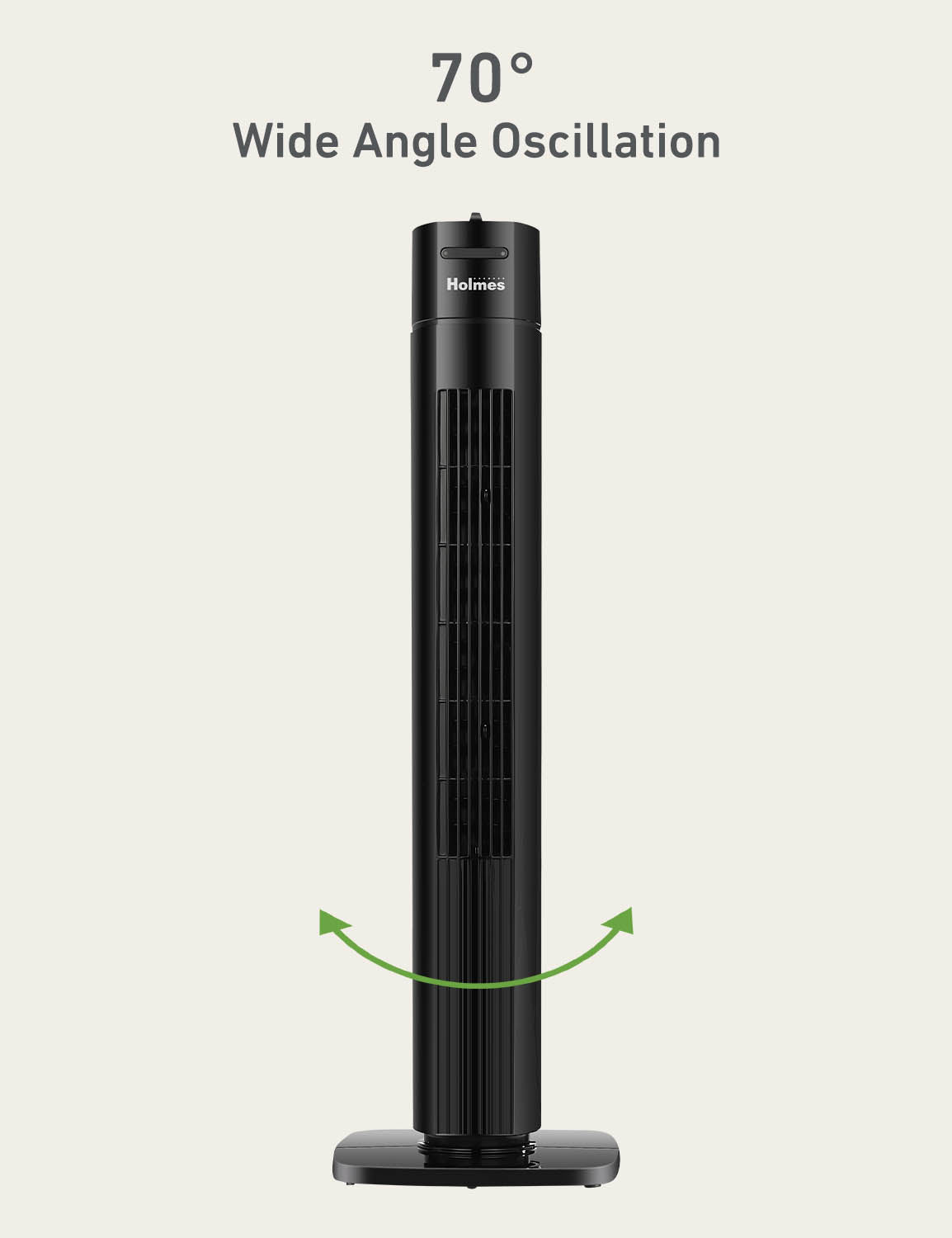 Holmes 31" Manual Tower Oscillating Fan Black