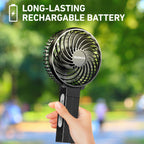 Holmes 4" Rechargeable Handheld Fan, 3-Speed, USB-C, Adjustable Tilt, Purple/Black