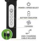 Holmes 4" Rechargeable Handheld Fan, 3-Speed, USB-C, Adjustable Tilt, Purple/Black
