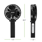Holmes 4" Rechargeable Handheld Fan, 3-Speed, USB-C, Adjustable Tilt, Purple/Black