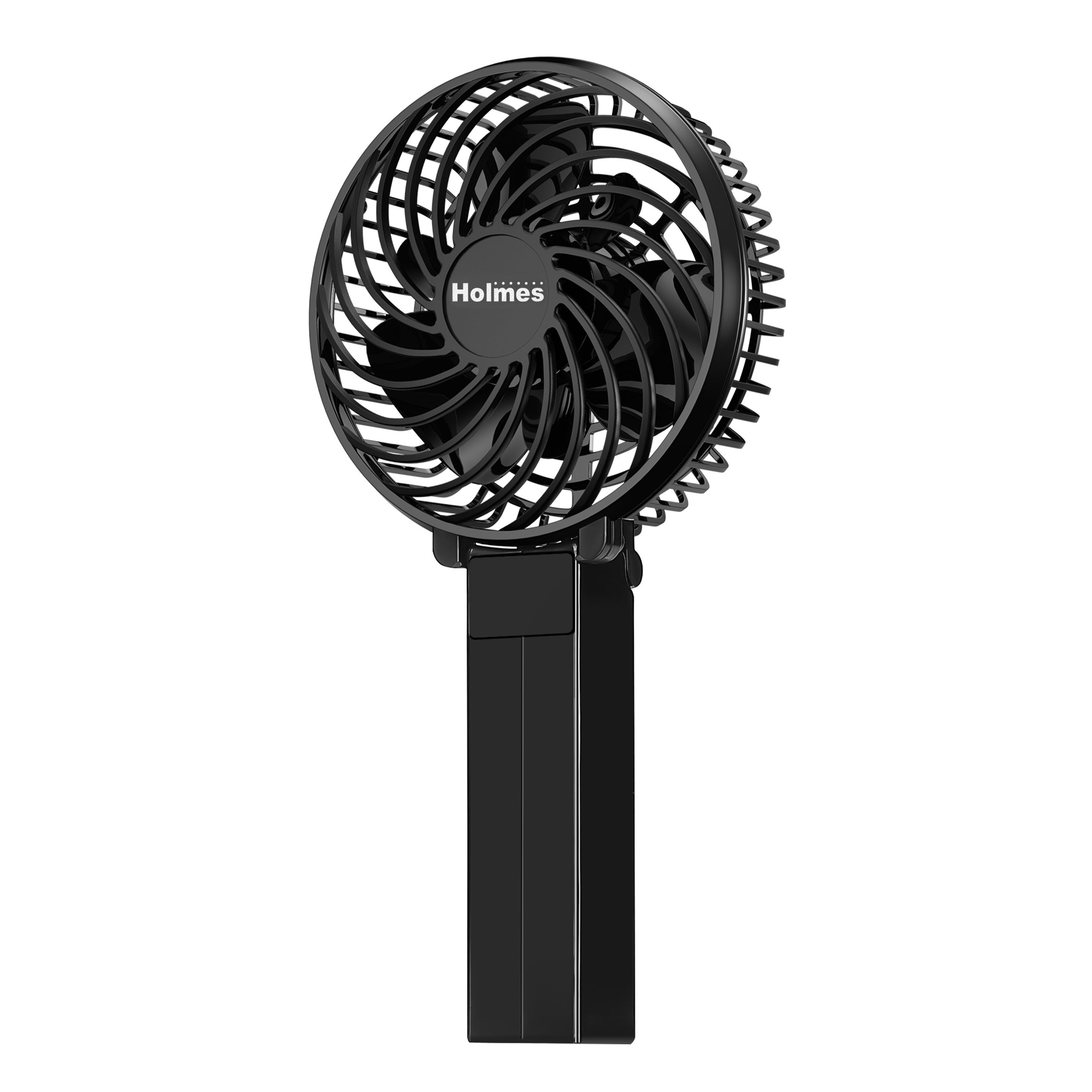 Holmes 4" Rechargeable Handheld Fan, 3-Speed, USB-C, Adjustable Tilt, Purple/Black
