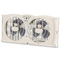 Holmes Dual Blade Digital Window Fan with Programmable Thermostat Control, Dual 3 Blade Fans, 2 Speeds, Expandable Side Panel with Additional Extender Panels, White