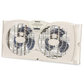 Holmes Dual Blade Manual Window Fan with Double Sided Speed Control, Dual 3 Blade Fans, Manual Reversible Intake and Exhaust, Expandable Side Panel with Additional Extender Panels, White