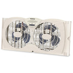 Holmes Dual Blade Manual Window Fan with Double Sided Speed Control, Dual 3 Blade Fans, Manual Reversible Intake and Exhaust, Expandable Side Panel with Additional Extender Panels, White