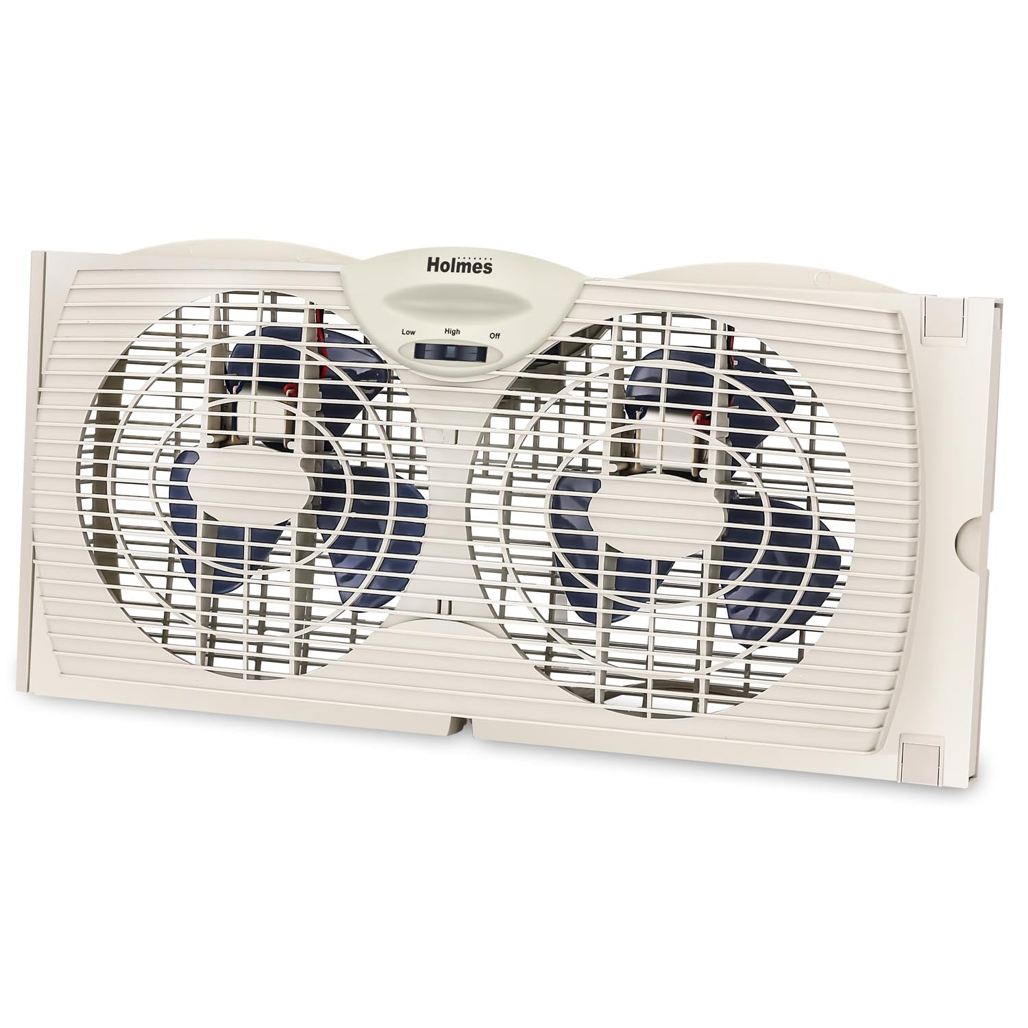 Holmes Dual Blade Manual Window Fan with Double Sided Speed Control, Dual 3 Blade Fans, Manual Reversible Intake and Exhaust, Expandable Side Panel with Additional Extender Panels, White