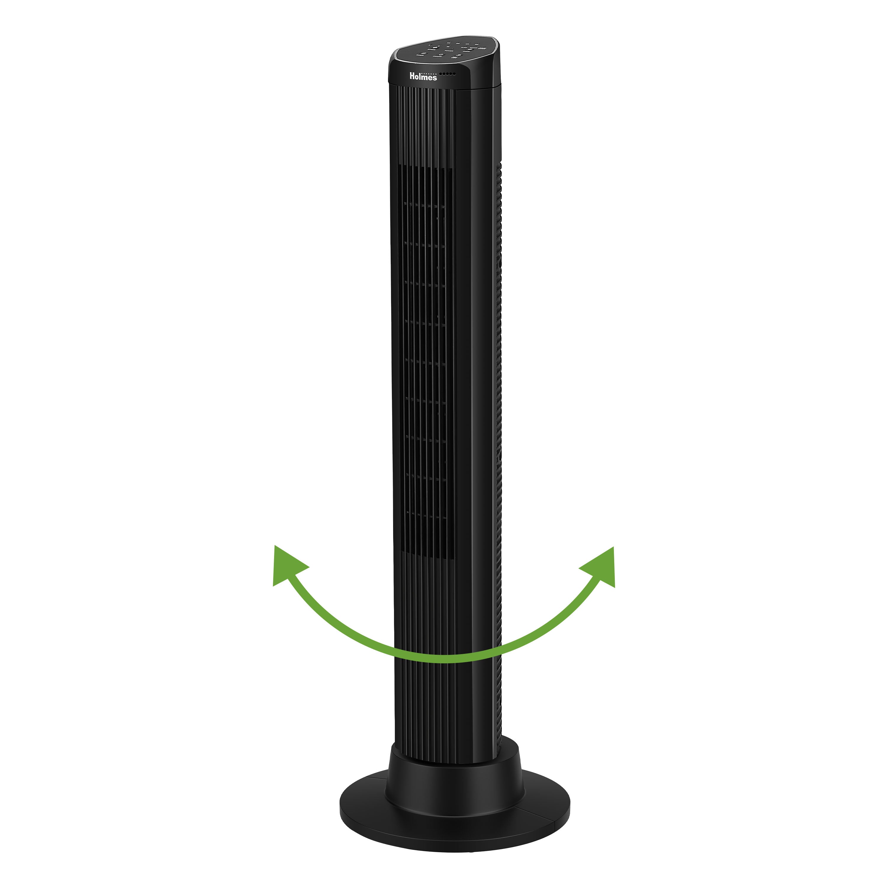 Holmes 40" Wi-Fi Smart Connect Digital Oscillating 3 Speed Tower Fan with Remote Control Black